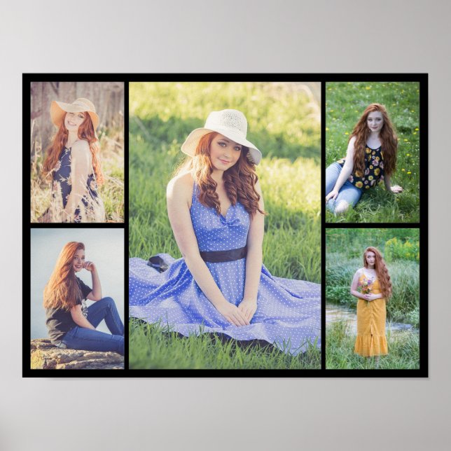 Create Your Own 5 Photo Collage Poster (Front)