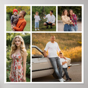 Create Your Own 5 Photo Collage Poster