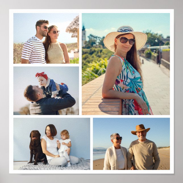 Create Your Own 5 Photo Collage Poster (Front)
