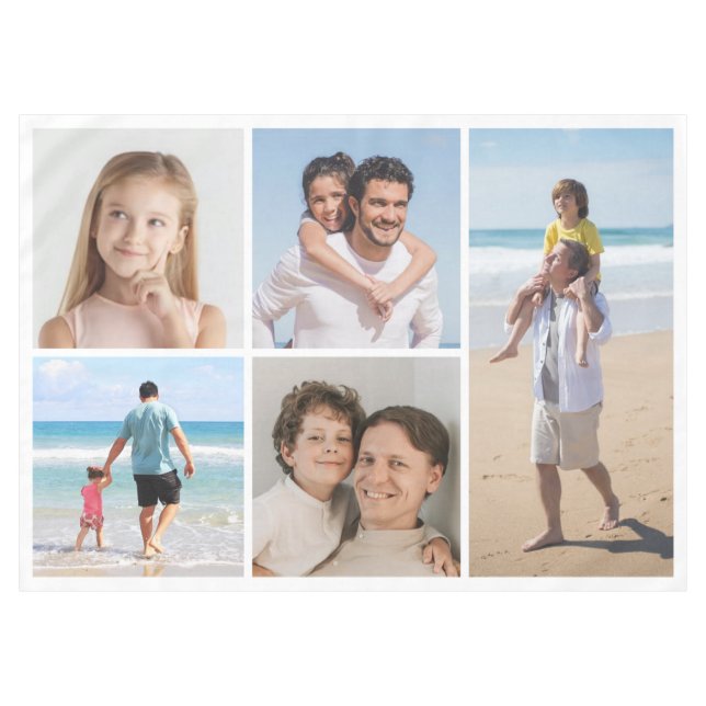 Create Your Own 5 Photo Collage Tablecloth (Front (Horizontal))