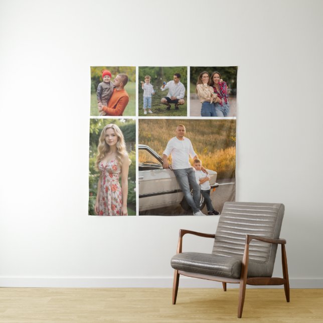 Create Your Own 5 Photo Collage Tapestry (In Situ)