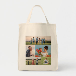 Create Your Own 5 Photo Collage Tote Bag