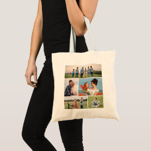 Create Your Own 5 Photo Collage Tote Bag
