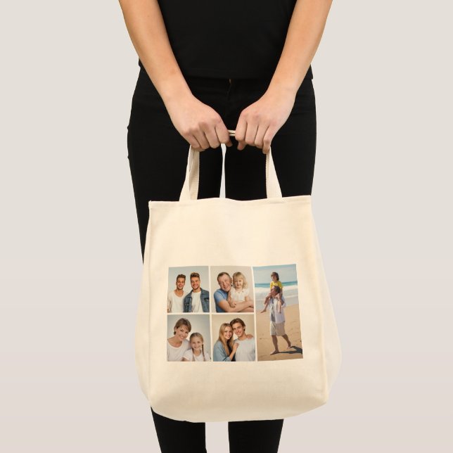 Create Your Own 5 Photo Collage Tote Bag (Front (Product))