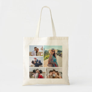 Create Your Own 5 Photo Collage Tote Bag