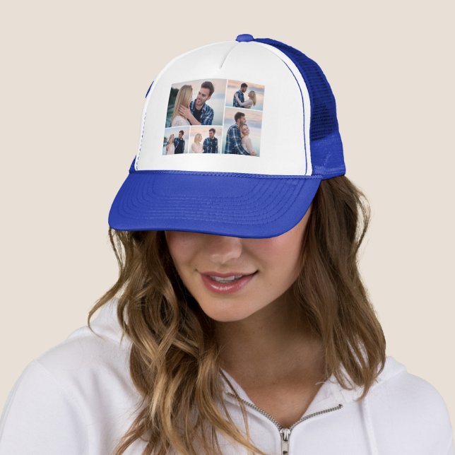 Create Your Own 5 Photo Collage Trucker Hat (In Situ)