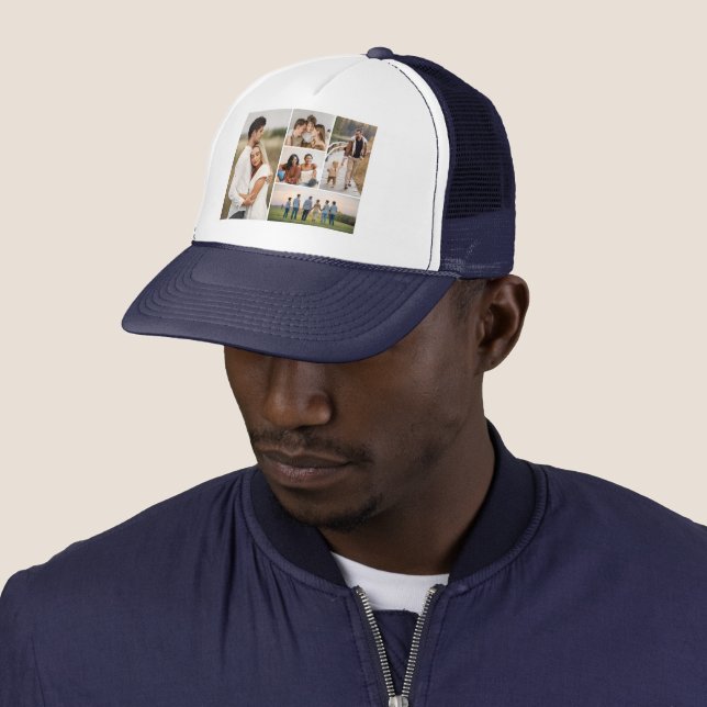 Create Your Own 5 Photo Collage Trucker Hat (In Situ)