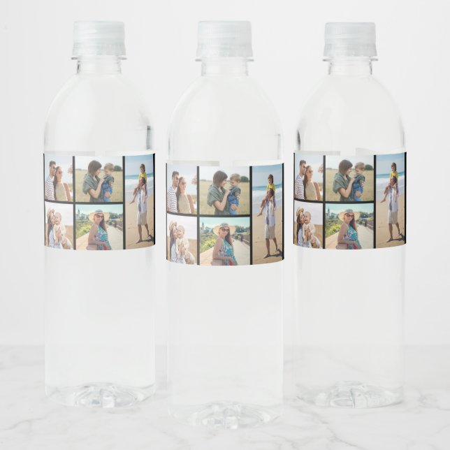 Create Your Own 5 Photo Collage Water Bottle Label (Bottles)