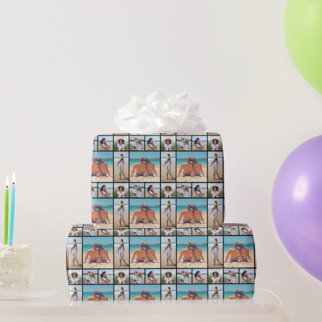 Create Your Own 5 Photo Collage Wrapping Paper (Party Gifts)