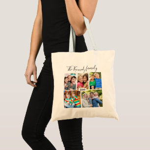 Create Your Own 5 Photo Family Reunion Vacation Tote Bag