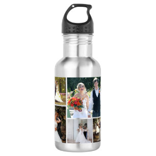 Create Your Own 5 Photo Wedding Collage 532 Ml Water Bottle