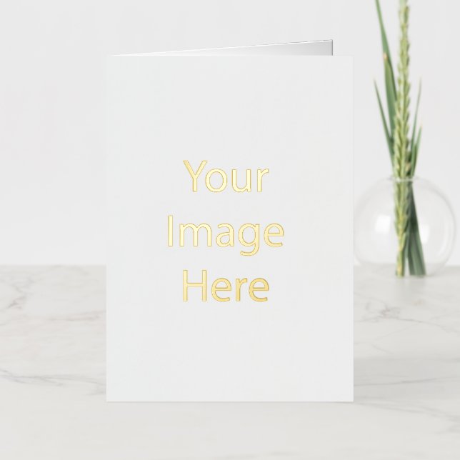 12.7 cm x 17.8 cm Foil Folded Greeting Card , Colour: Gold, Media: Premium White (Front)