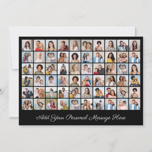 Create Your Own 60 Photo Collage Add Your Greeting Card (Front)