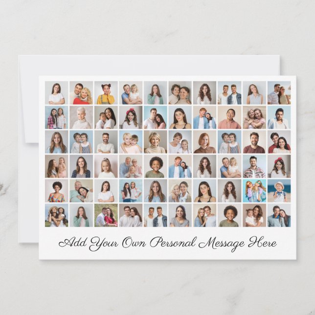 Create Your Own 60 Photo Collage Add Your Greeting Holiday Card (Front)