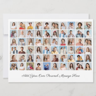 Create Your Own 60 Photo Collage Add Your Greeting Invitation