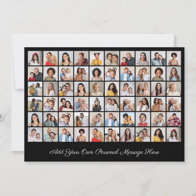 Create Your Own 60 Photo Collage Add Your Greeting Invitation (Front)