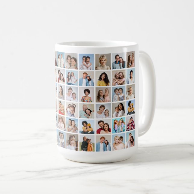 Create Your Own 60 Photo Collage Coffee Mug (Front Right)
