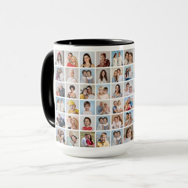 Create Your Own 60 Photo Collage Combo Mug (Front Left)