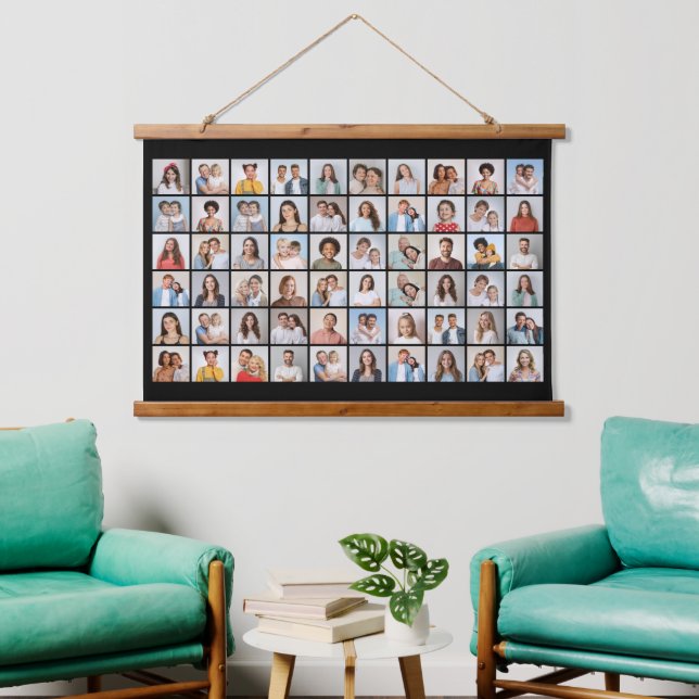 Create Your Own 60 Photo Collage Hanging Tapestry (Living Room)