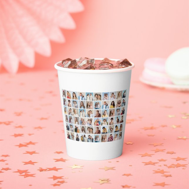 Create Your Own 60 Photo Collage Paper Cups (Insitu)