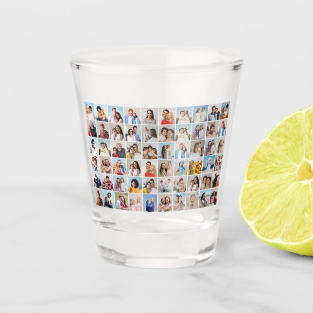 Create Your Own 60 Photo Collage Shot Glass (Front)