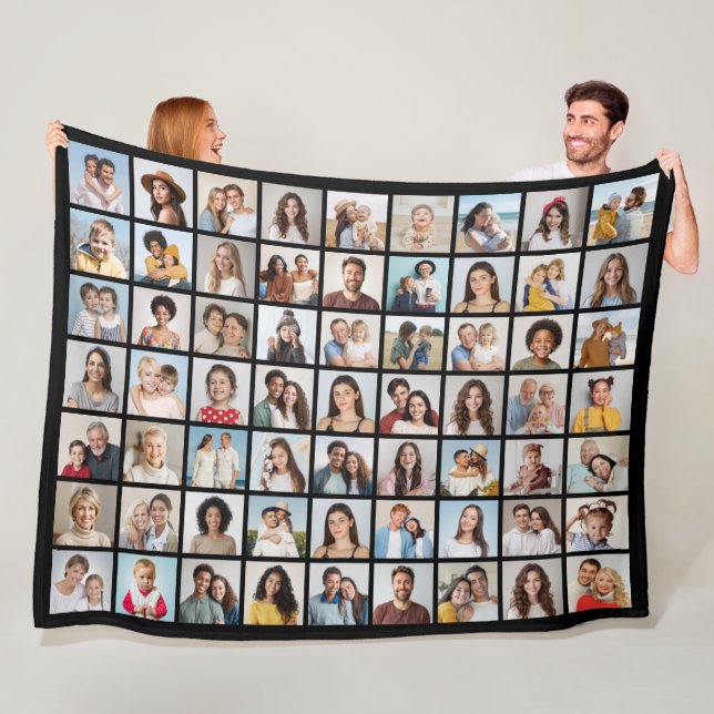 Create Your Own 63 Photo Collage Fleece Blanket (In Situ)