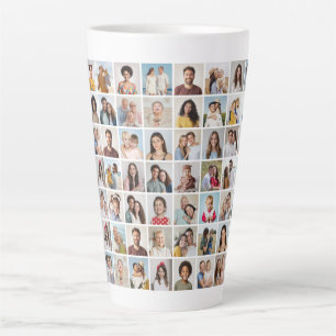 Create Your Own 63 Photo Collage Latte Mug