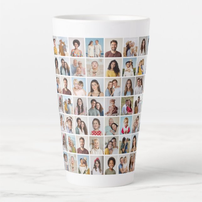 Create Your Own 63 Photo Collage Latte Mug (Front)