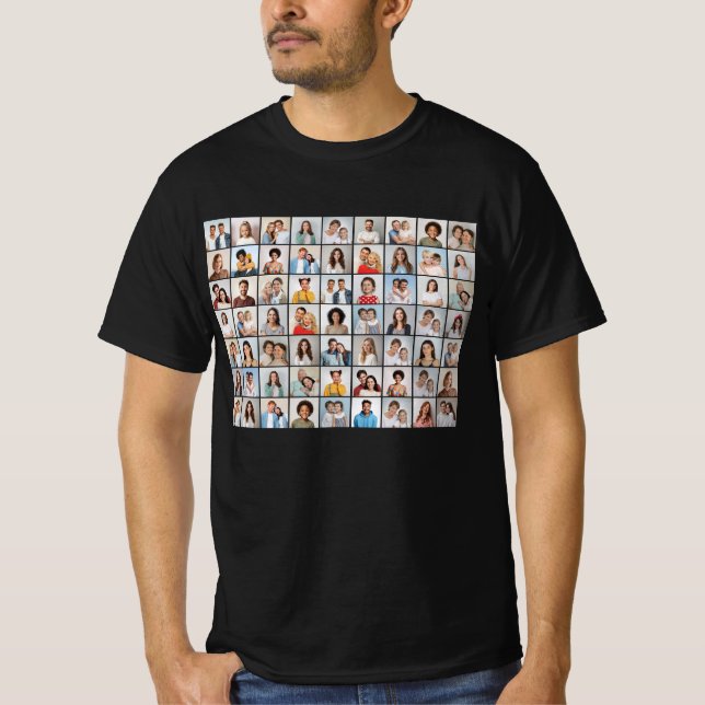 Create Your Own 63 Photo Collage T-Shirt (Front)