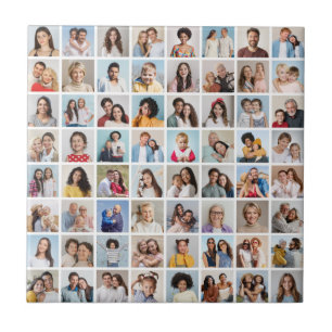 Create Your Own 64 Photo Collage Ceramic Tile