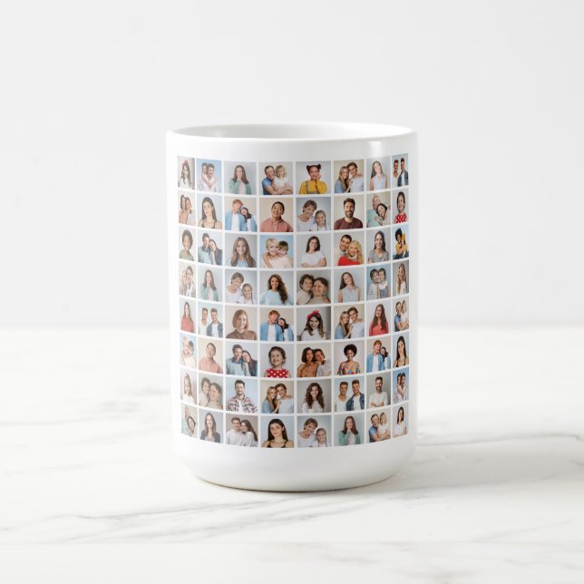 Create Your Own 64 Photo Collage Coffee Mug (Center)