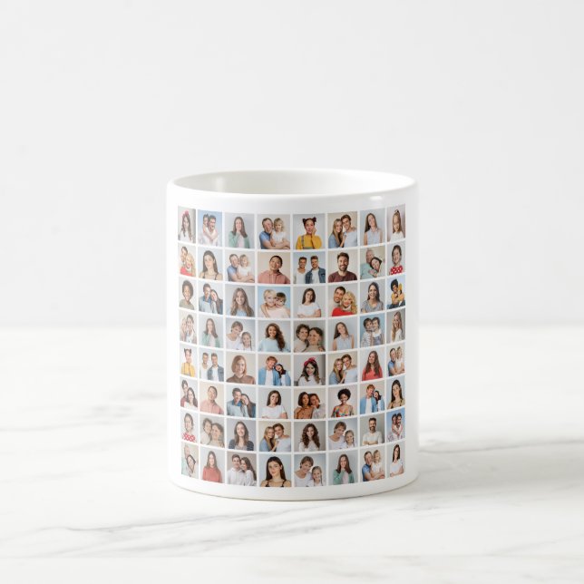 Create Your Own 64 Photo Collage Coffee Mug (Center)