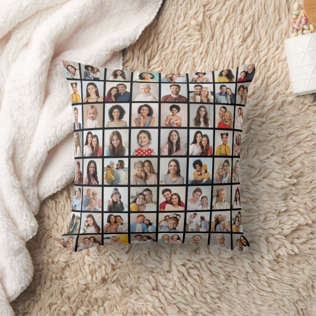 Create Your Own 64 Photo Collage Cushion (Blanket)