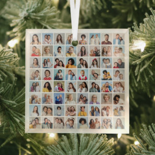 Create Your Own 64 Photo Collage Glass Tree Decoration