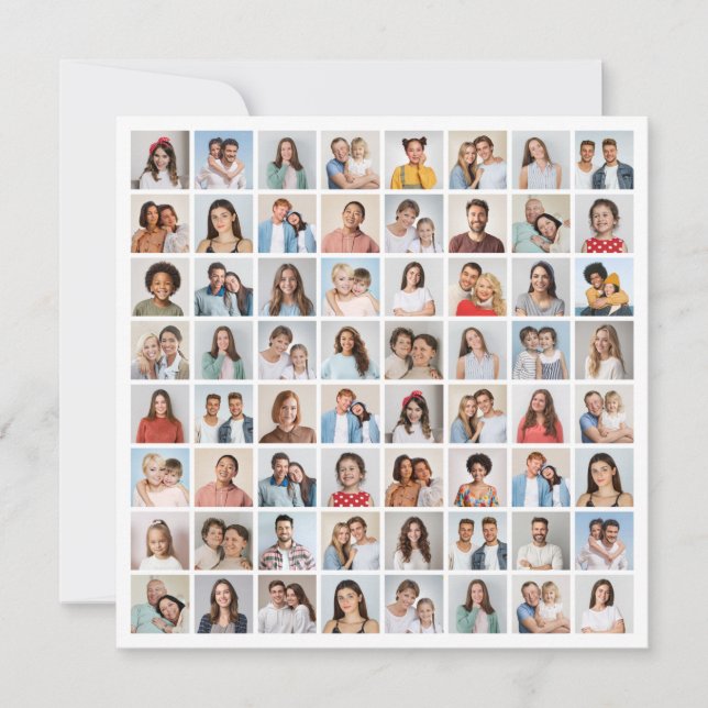 Create Your Own 64 Photo Collage Invitation (Front)