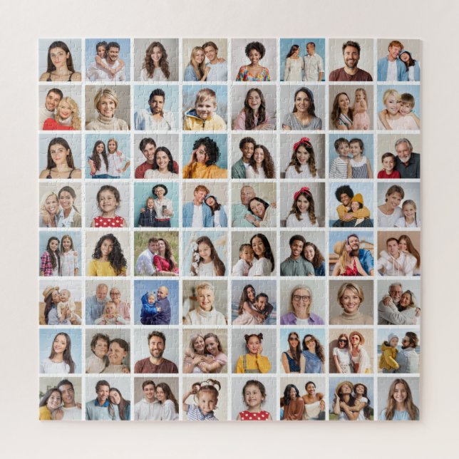Create Your Own 64 Photo Collage Jigsaw Puzzle (Vertical)