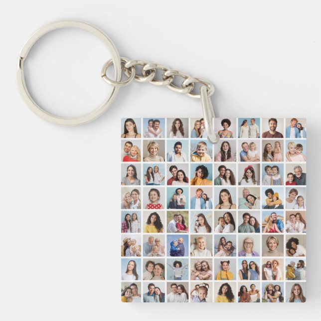 Create Your Own 64 Photo Collage Key Ring (Front)