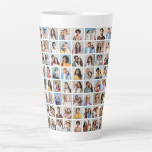 Create Your Own 64 Photo Collage Latte Mug