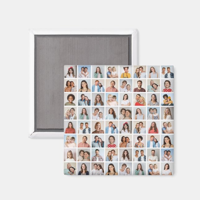 Create Your Own 64 Photo Collage Magnet (Front/Back)