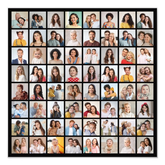Create Your Own 64 Photo Collage Photo Enlargement (Front)