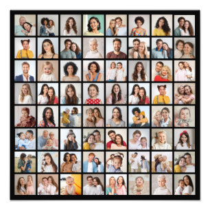 Create Your Own 64 Photo Collage Photo Enlargement Print