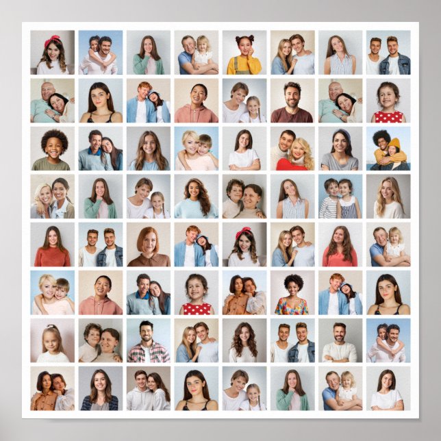 Create Your Own 64 Photo Collage Poster (Front)