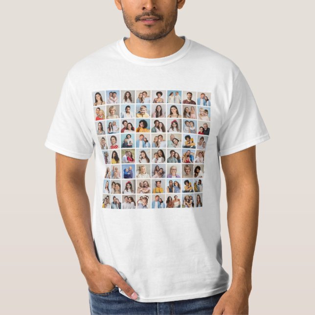 Create Your Own 64 Photo Collage T-Shirt (Front)