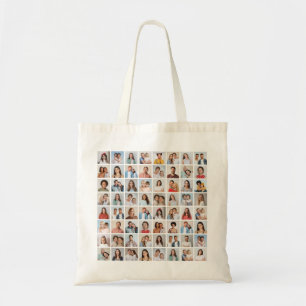 Create Your Own 64 Photo Collage Tote Bag