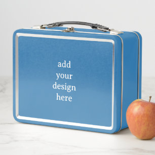 Create Your Own 6.75”x8.625”x3.75” Light Blue Metal Lunch Box