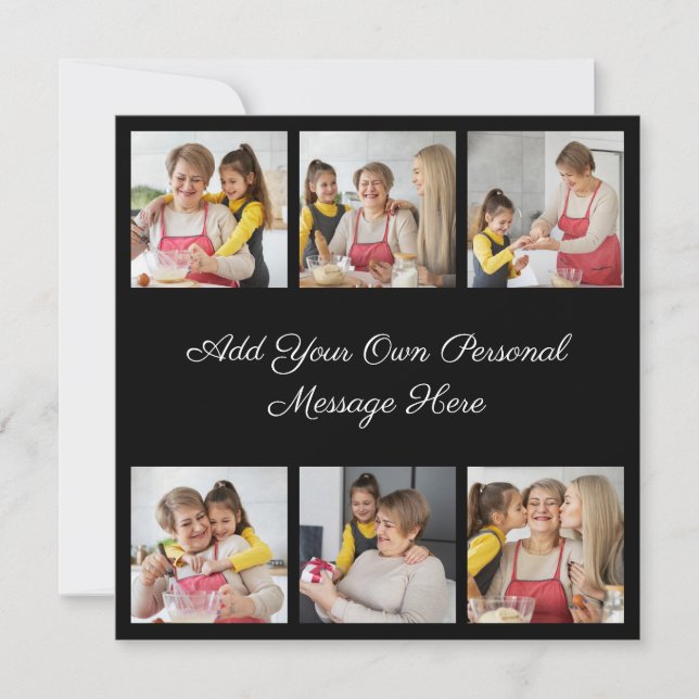 Create Your Own 6 Photo Collage Add Your Greeting Invitation (Front)