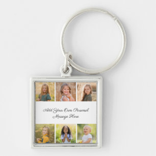 Create Your Own 6 Photo Collage Add Your Greeting Key Ring
