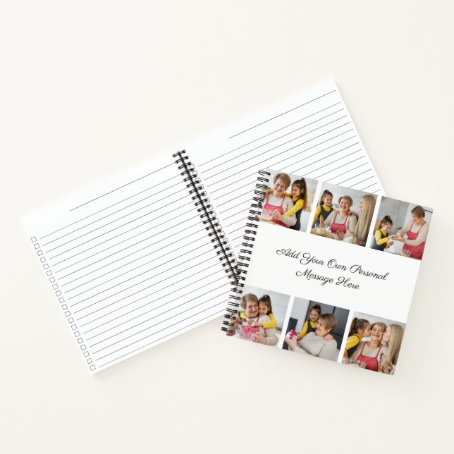 Create Your Own 6 Photo Collage Add Your Greeting Notebook (Inside)