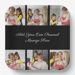 Create Your Own 6 Photo Collage Add Your Greeting Paper Plate