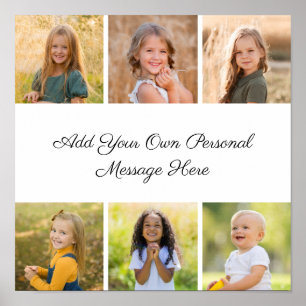 Create Your Own 6 Photo Collage Add Your Greeting Poster